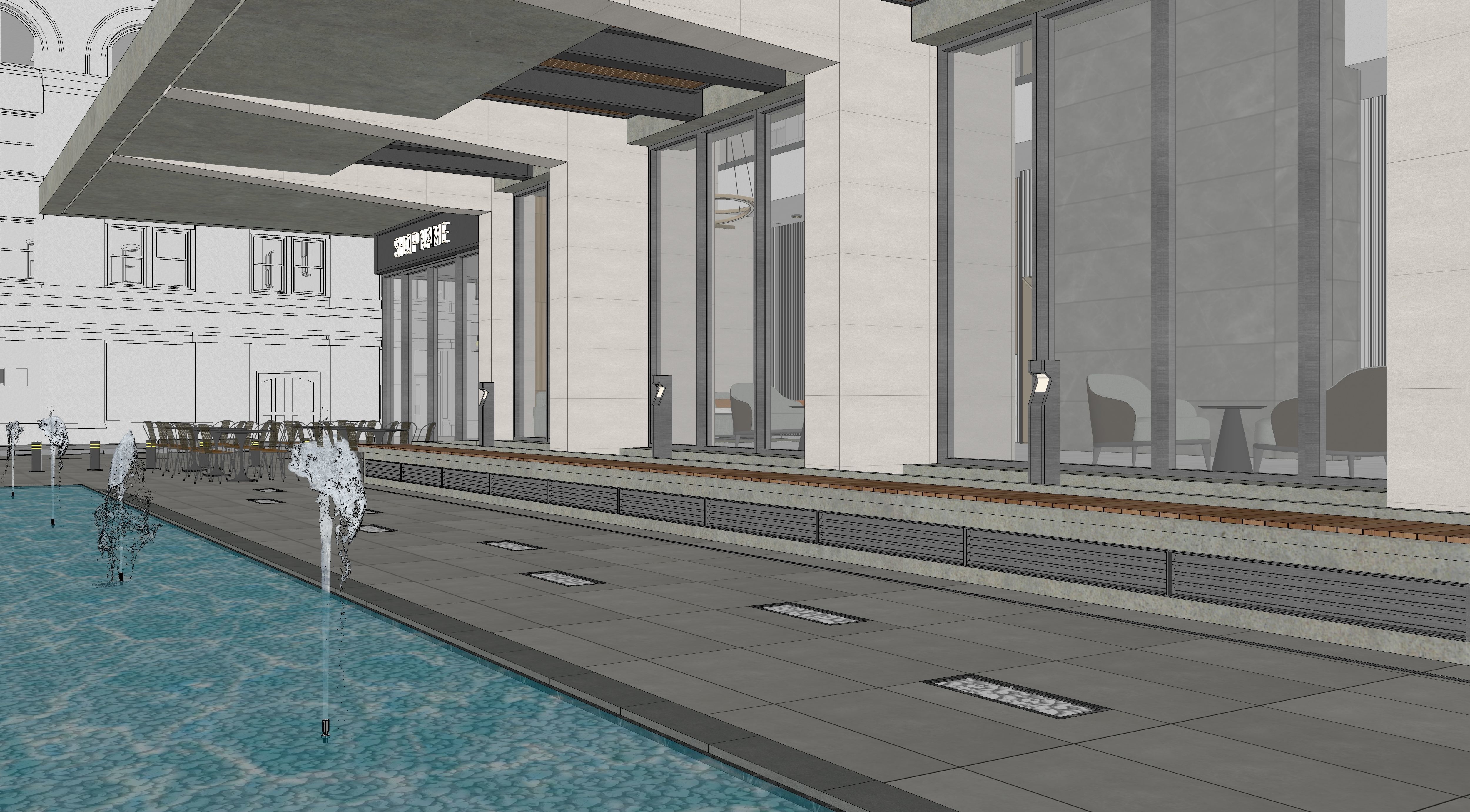 Residential Highrise Building Exterior Scene 3D model_17