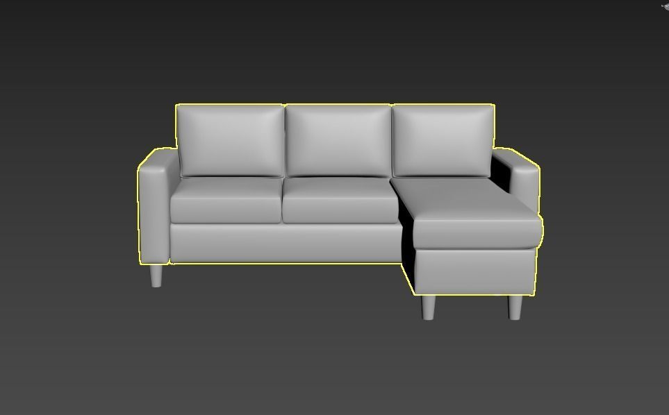 CHAIR SOFA Low-poly 3D model_1