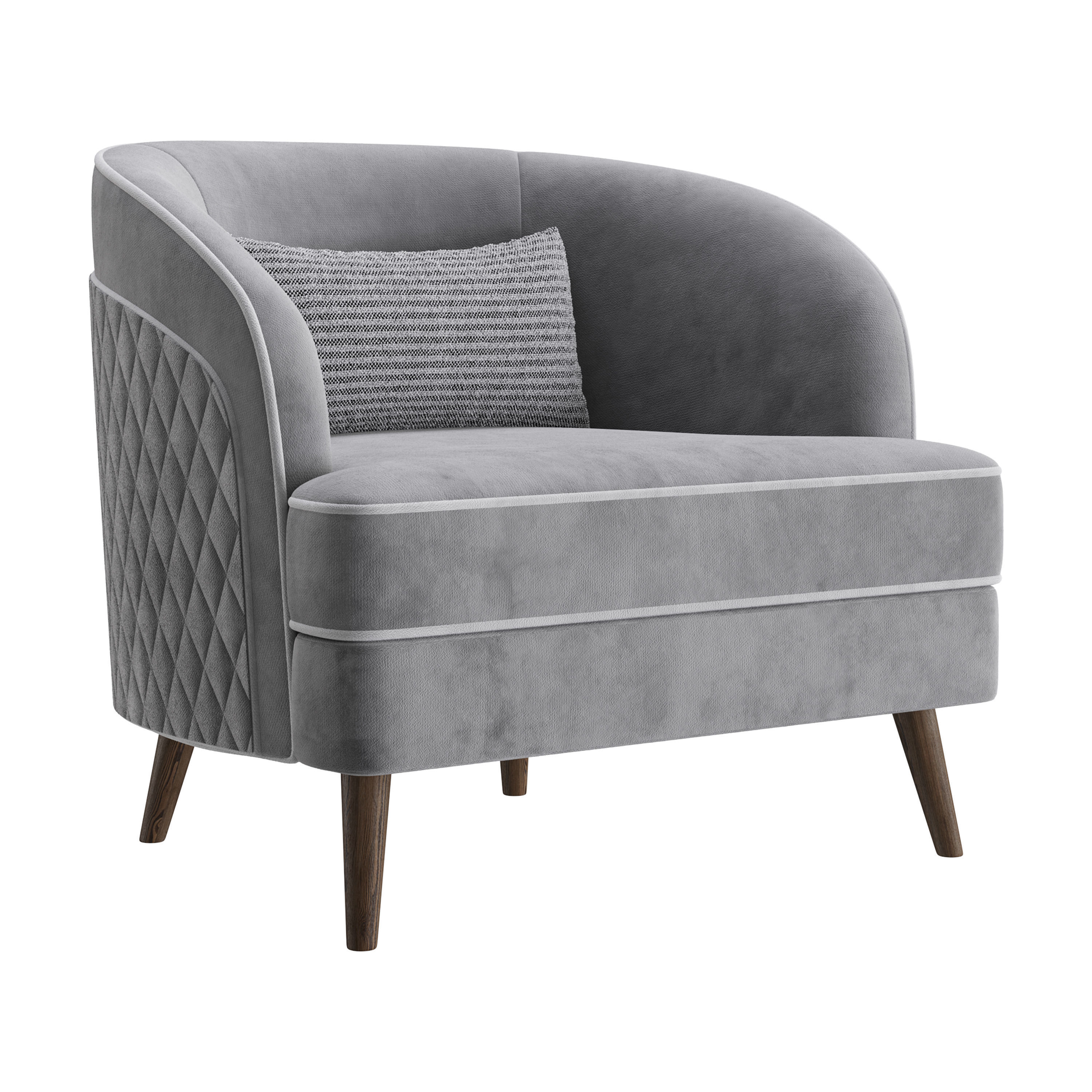 FH-7272 Boston Arm Chairs Pair 3D model_4