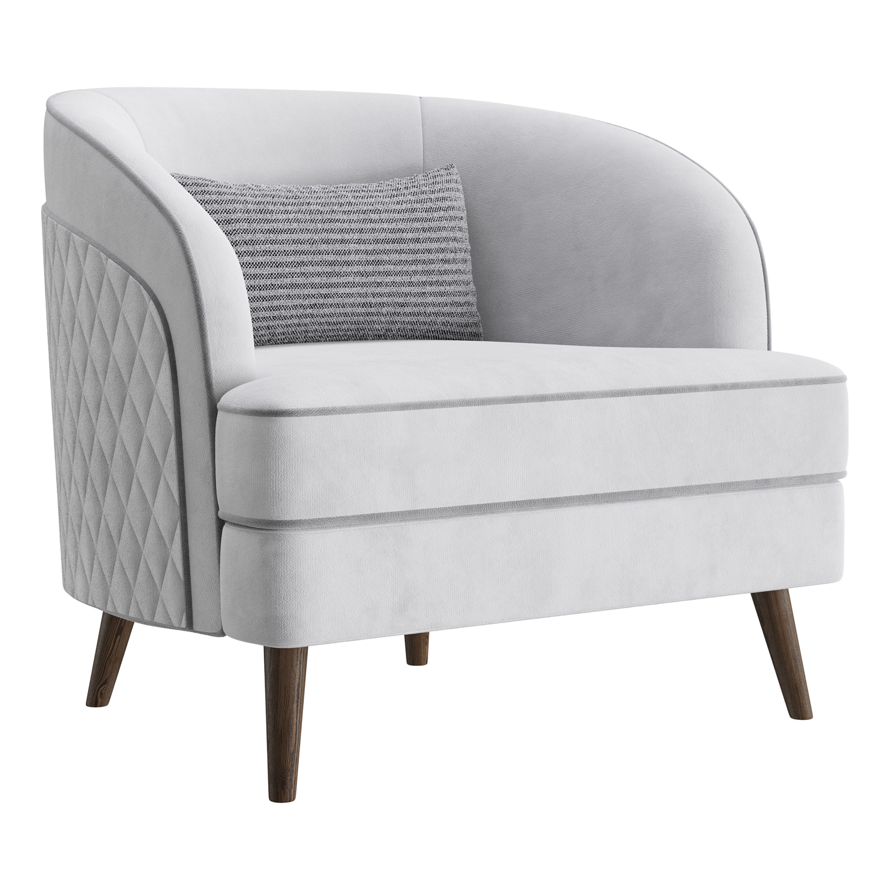 FH-7272 Boston Arm Chairs Pair 3D model_8