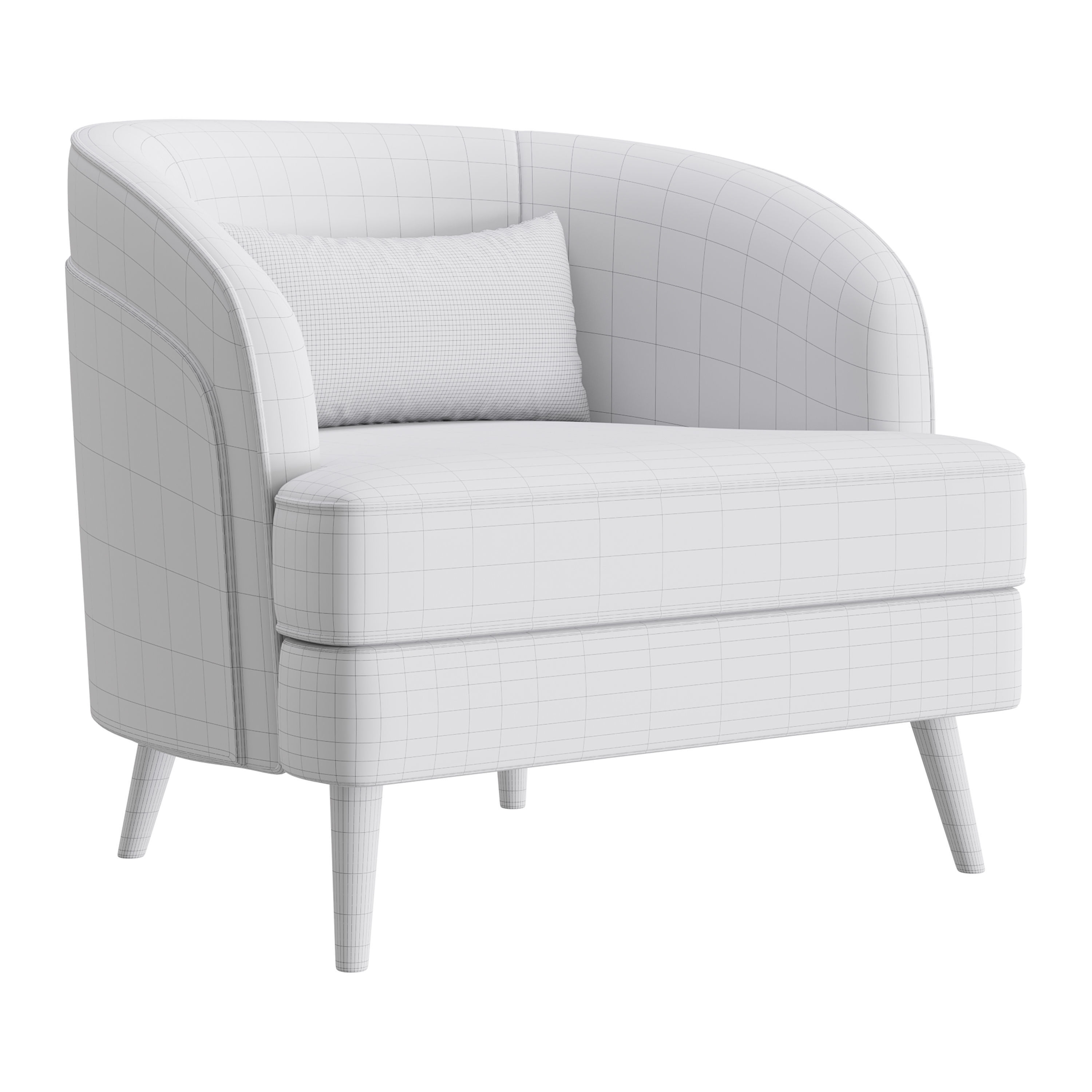 FH-7272 Boston Arm Chairs Pair 3D model_23