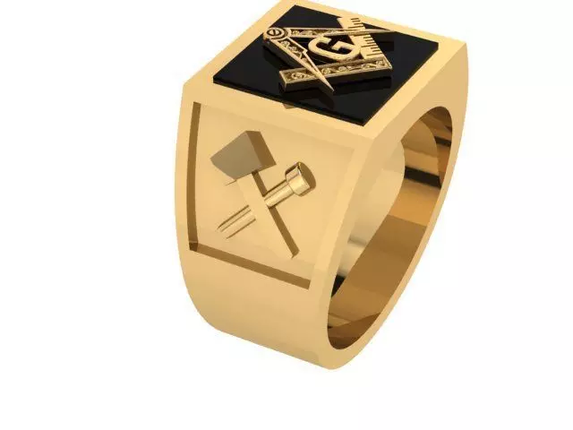 anel massonaria 3D print model_0