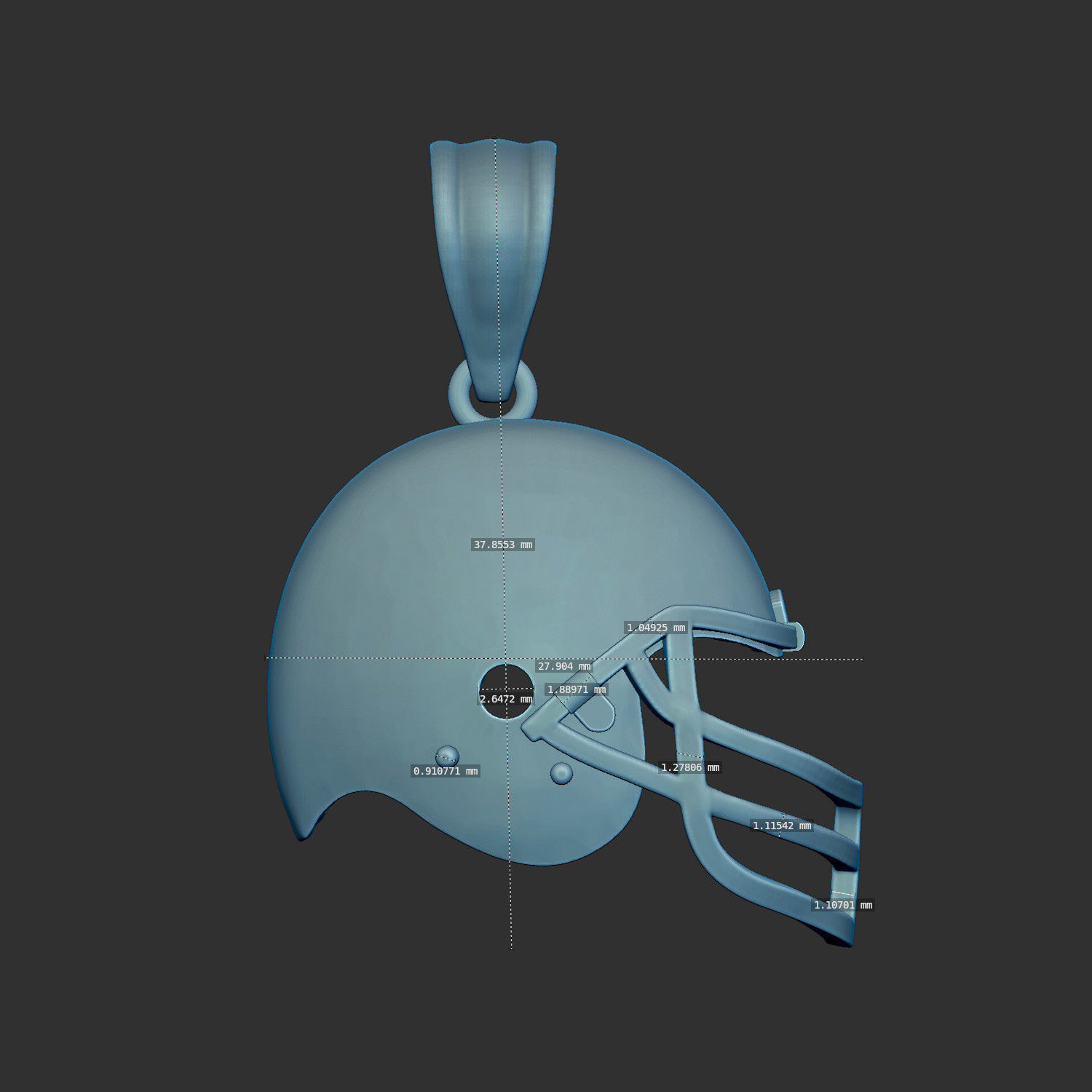 Textured American Football Helmet 3d Model 3D print model_8