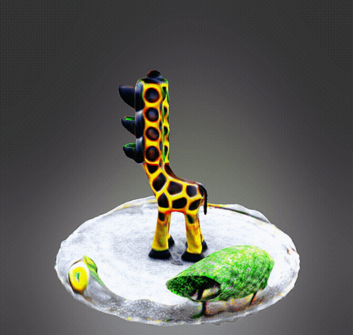 Traffic Light Head Giraffe 3D print model_4
