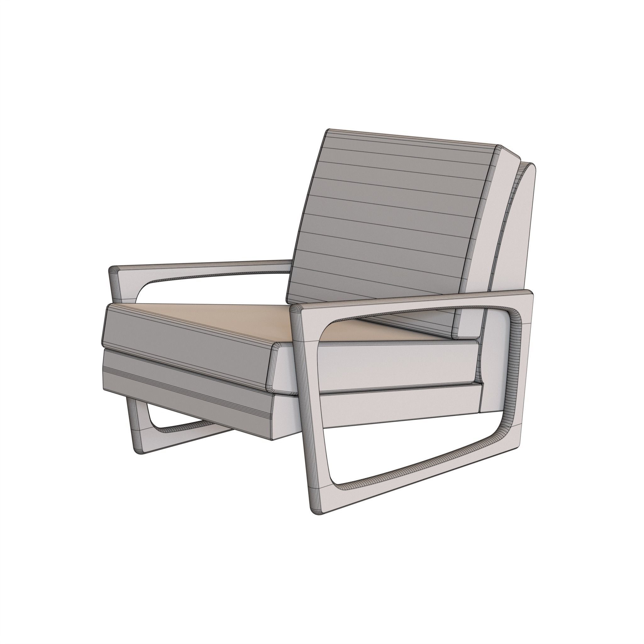 Adrian Pearsall Vintage Club Chair 3D model_13