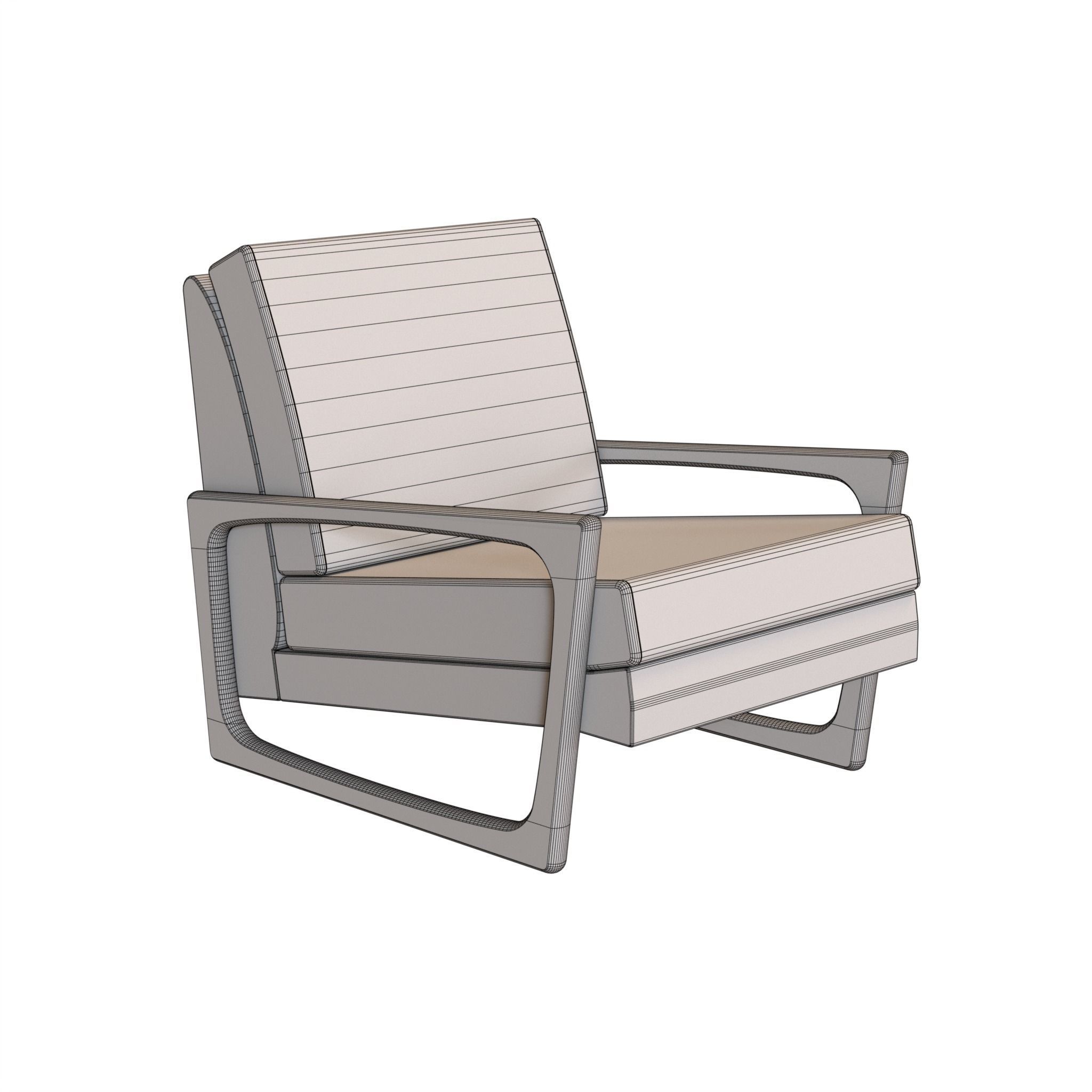 Adrian Pearsall Vintage Club Chair 3D model_15