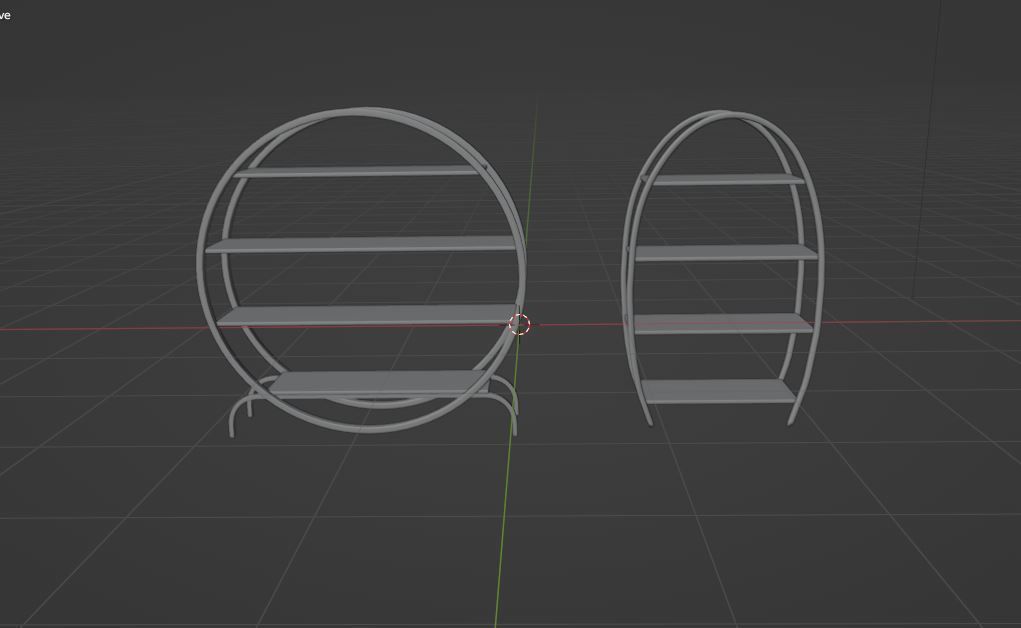 Circular Bookshelf Low-poly 3D model_6