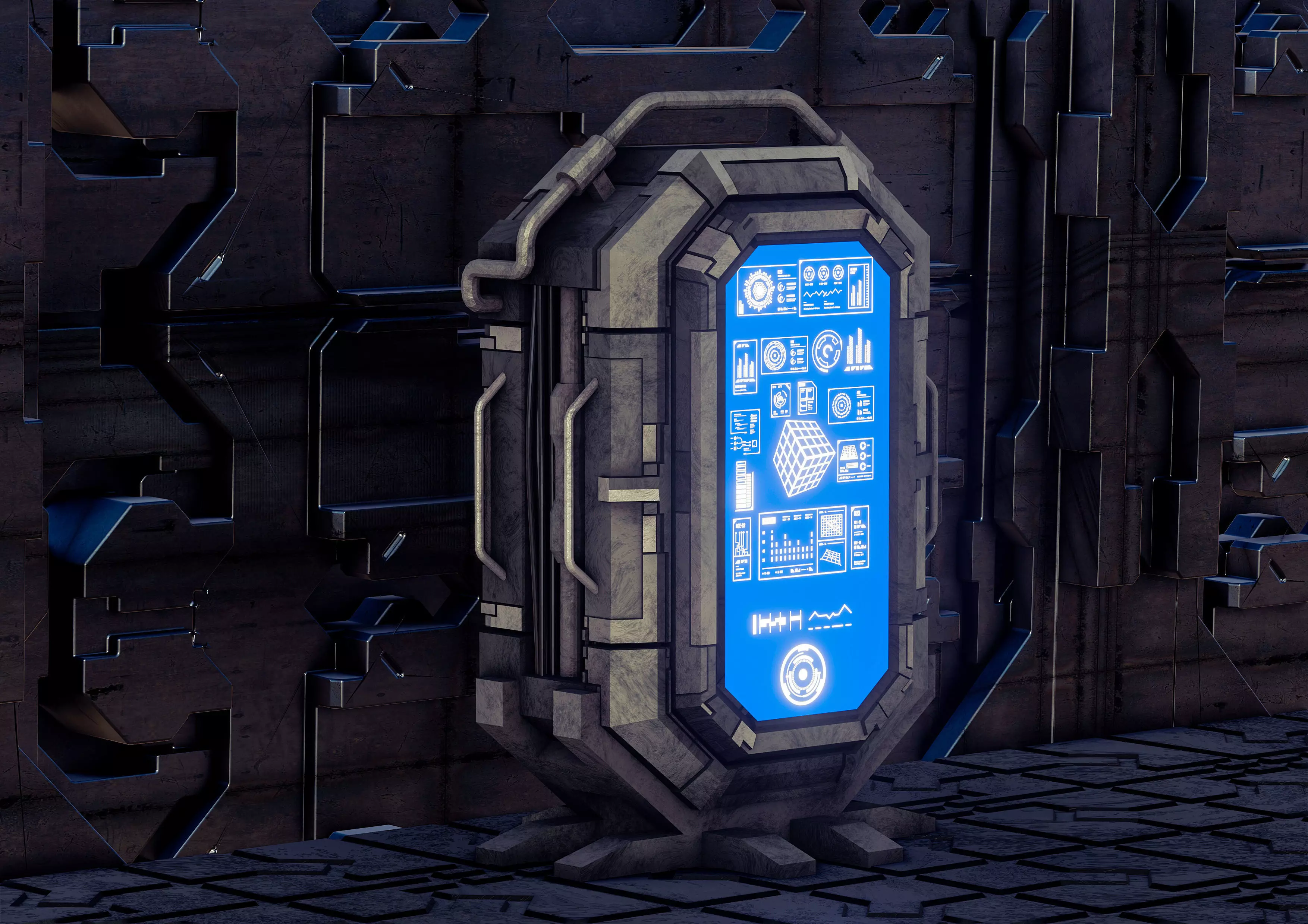 Sci-Fi Terminal 3D model_0