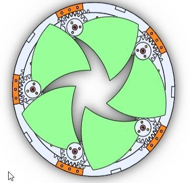 D500T80 wood iris mechanism laser cut  3D print model_4