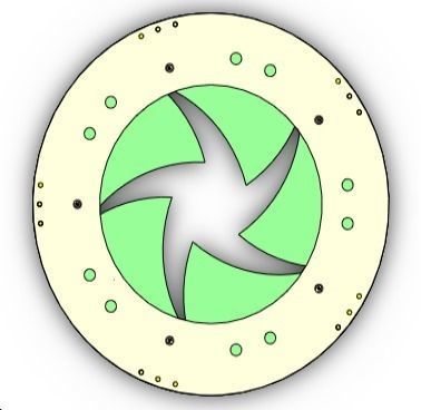 D500T80 wood iris mechanism laser cut  3D print model_1