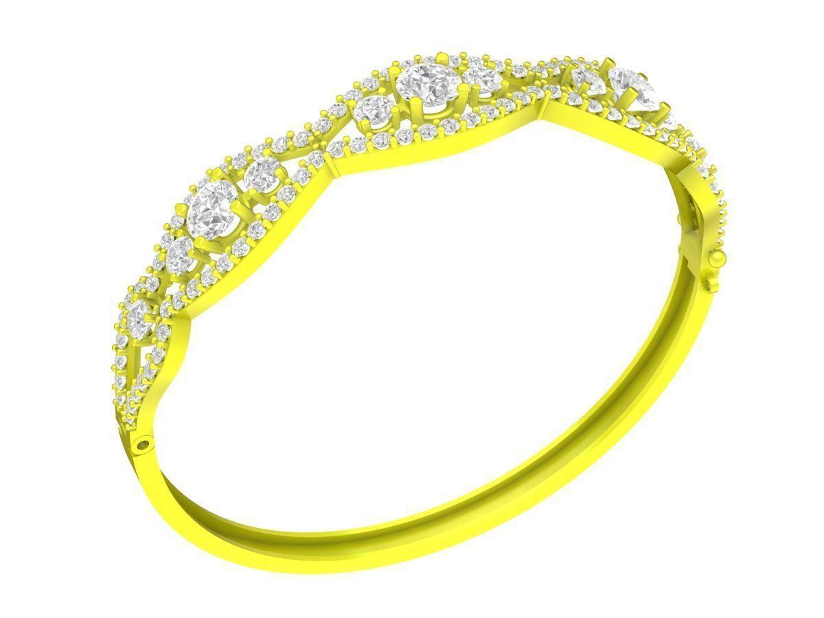 A6365 Luxury Diamond Women Bangle Bracelets 3D Model 3D print model_1