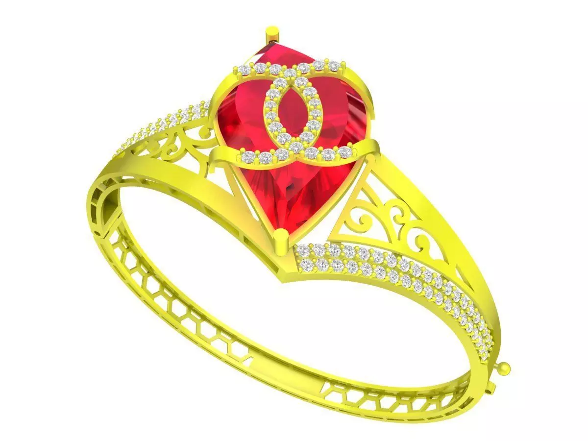 A6419 Fancy Diamond Women Bangle 3D Model Free 3D print model