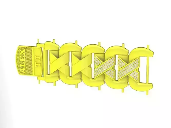 A6427 Italy Diamond Men Bracelets 3D Model