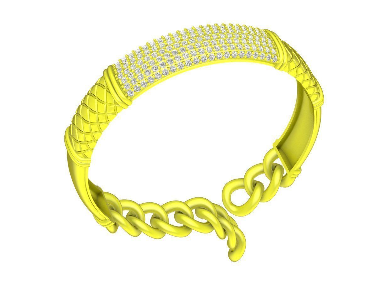 A6428 Italy Diamond Men Bangle Bracelets 3D Model 3D print model_1