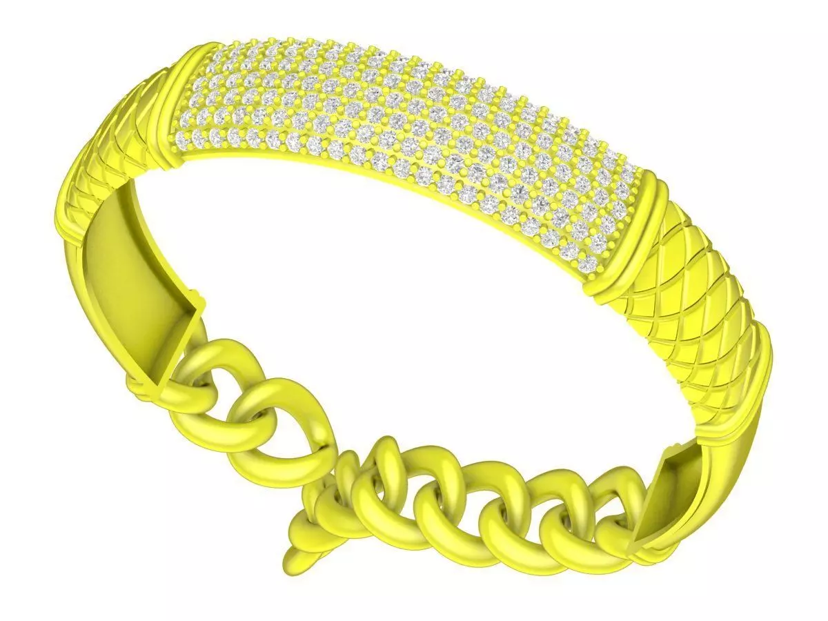 A6428 Italy Diamond Men Bangle Bracelets 3D Model 3D print model_0