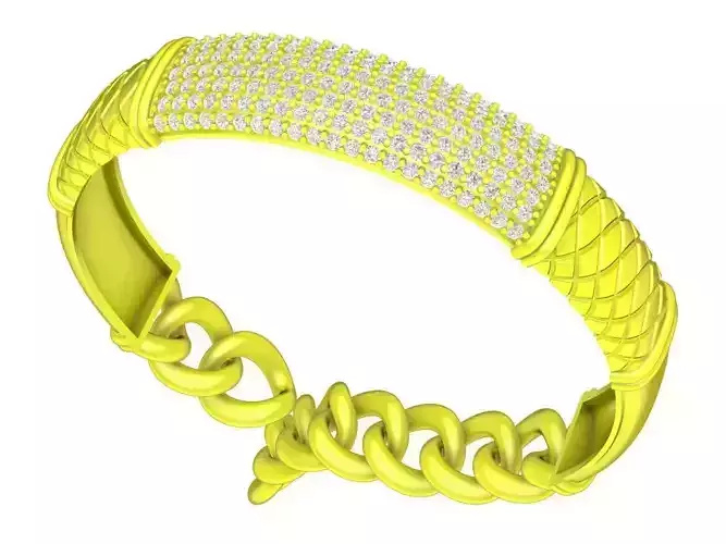 A6428 Italy Diamond Men Bangle Bracelets 3D Model