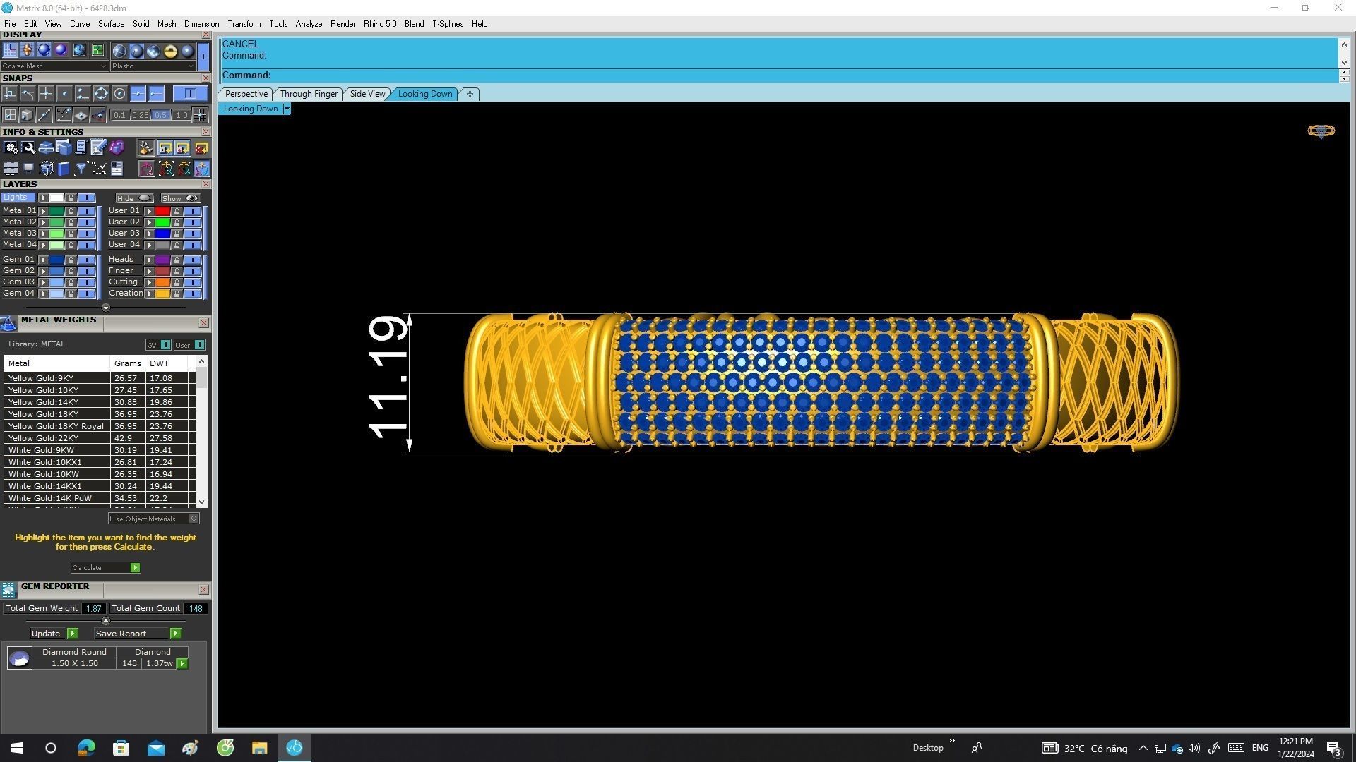 A6428 Italy Diamond Men Bangle Bracelets 3D Model 3D print model_5