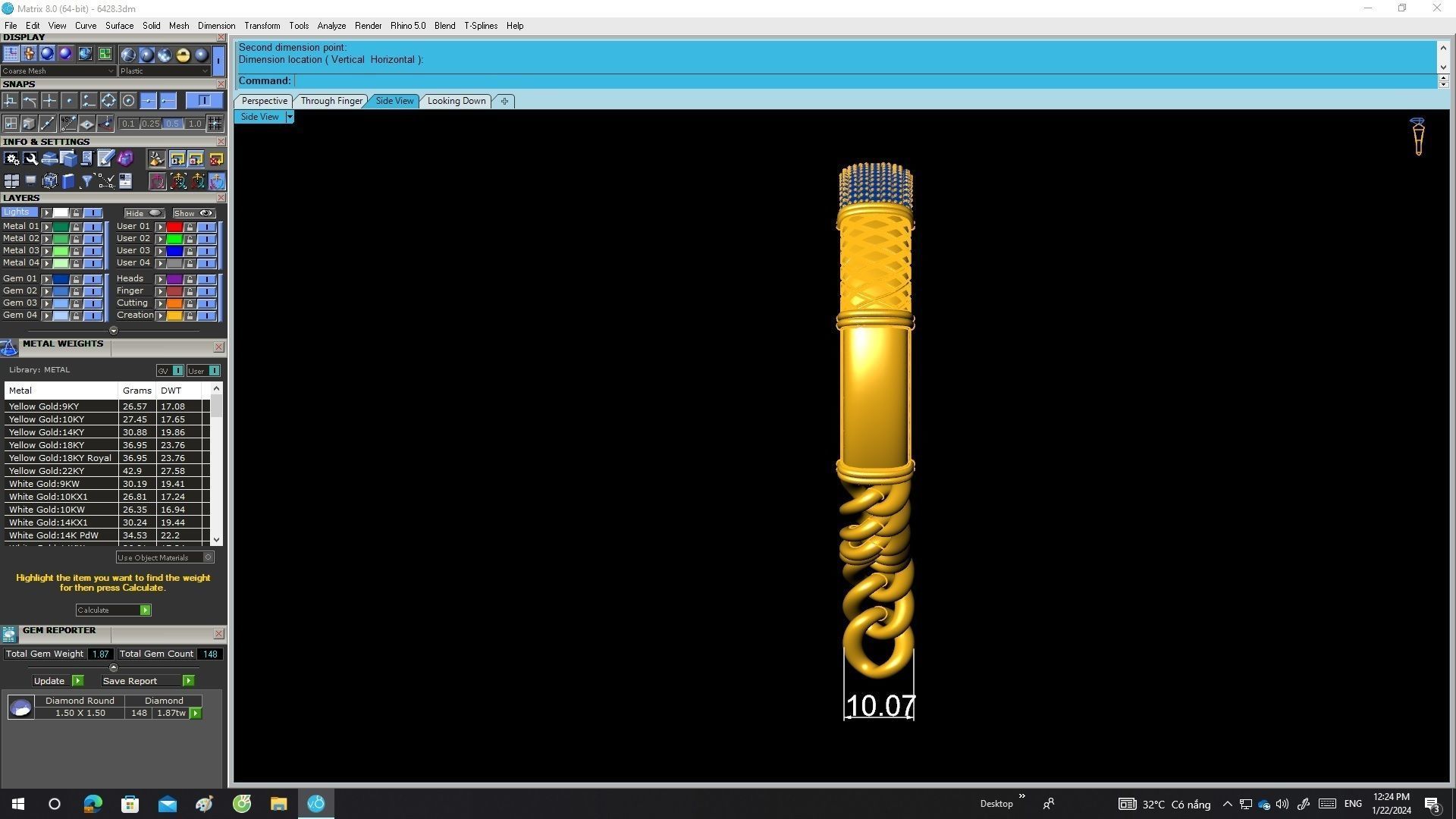 A6428 Italy Diamond Men Bangle Bracelets 3D Model 3D print model_7