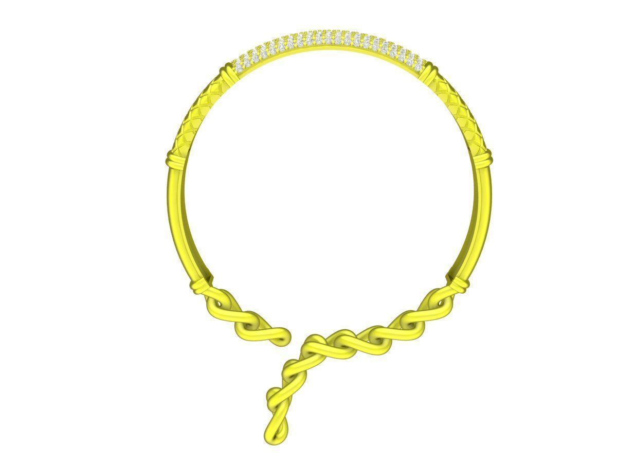 A6428 Italy Diamond Men Bangle Bracelets 3D Model 3D print model_3