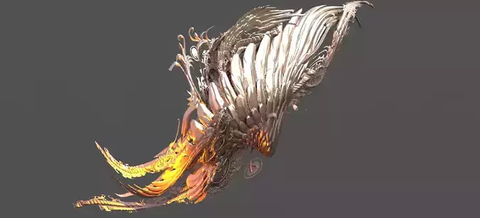 Distorted Time mechanical wing 3D model