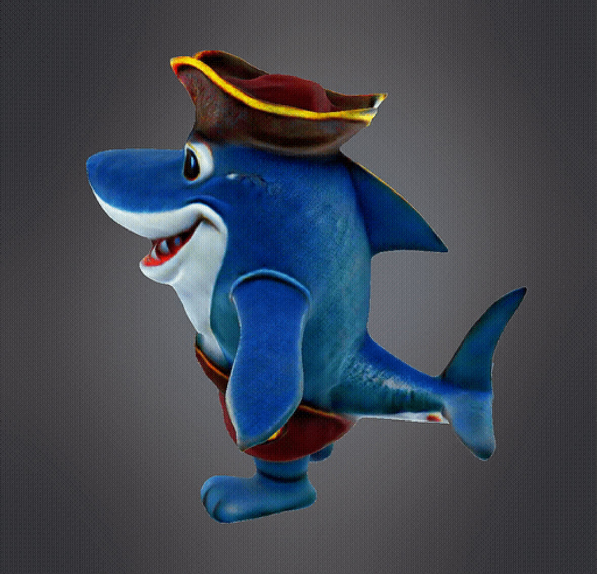 Pirate Shark 3d Model 3D print model_5