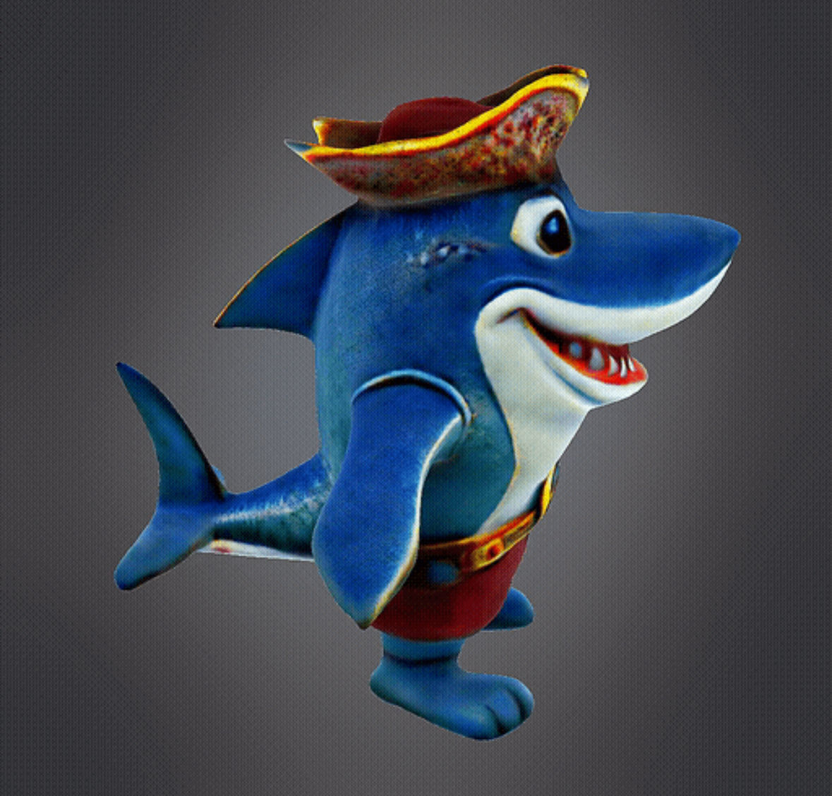 Pirate Shark 3d Model 3D print model_2