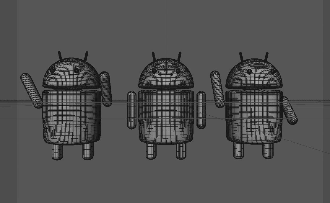 Android 3d model group of androids in row Free 3D model_1