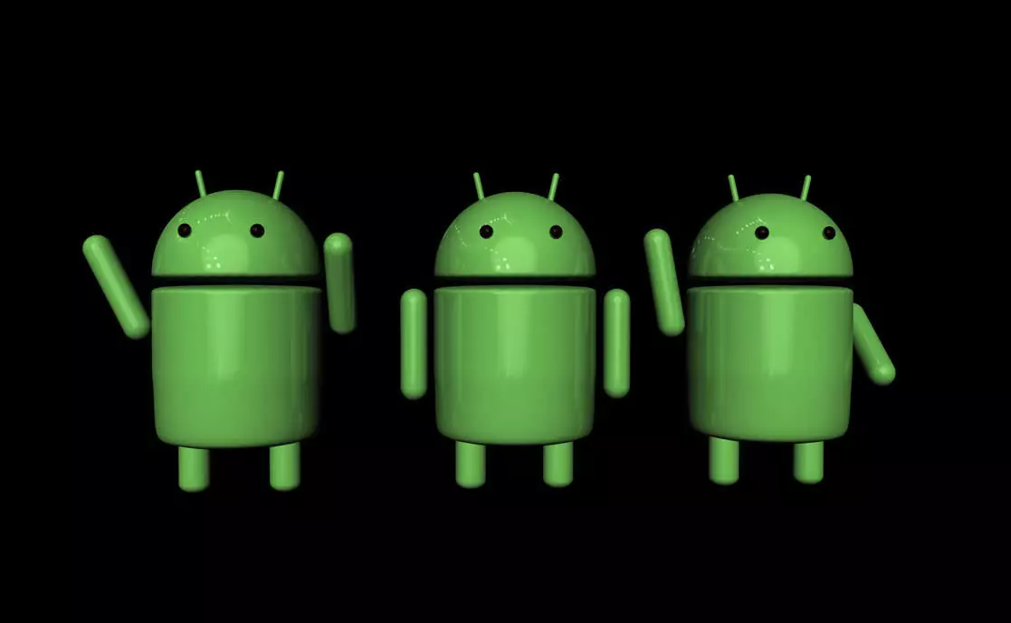 Android 3d model group of androids in row Free 3D model_0