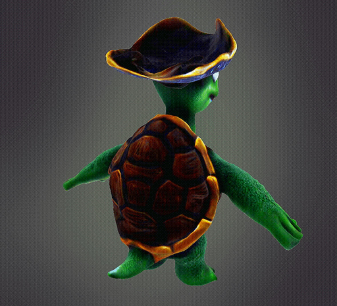 Pirate Turtle 3d Model 3D print model_6