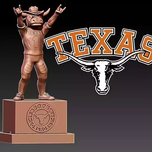 NCAA - TEXAS LONGHORNS STATUE DECOR MASCOT - 3D PRINT
