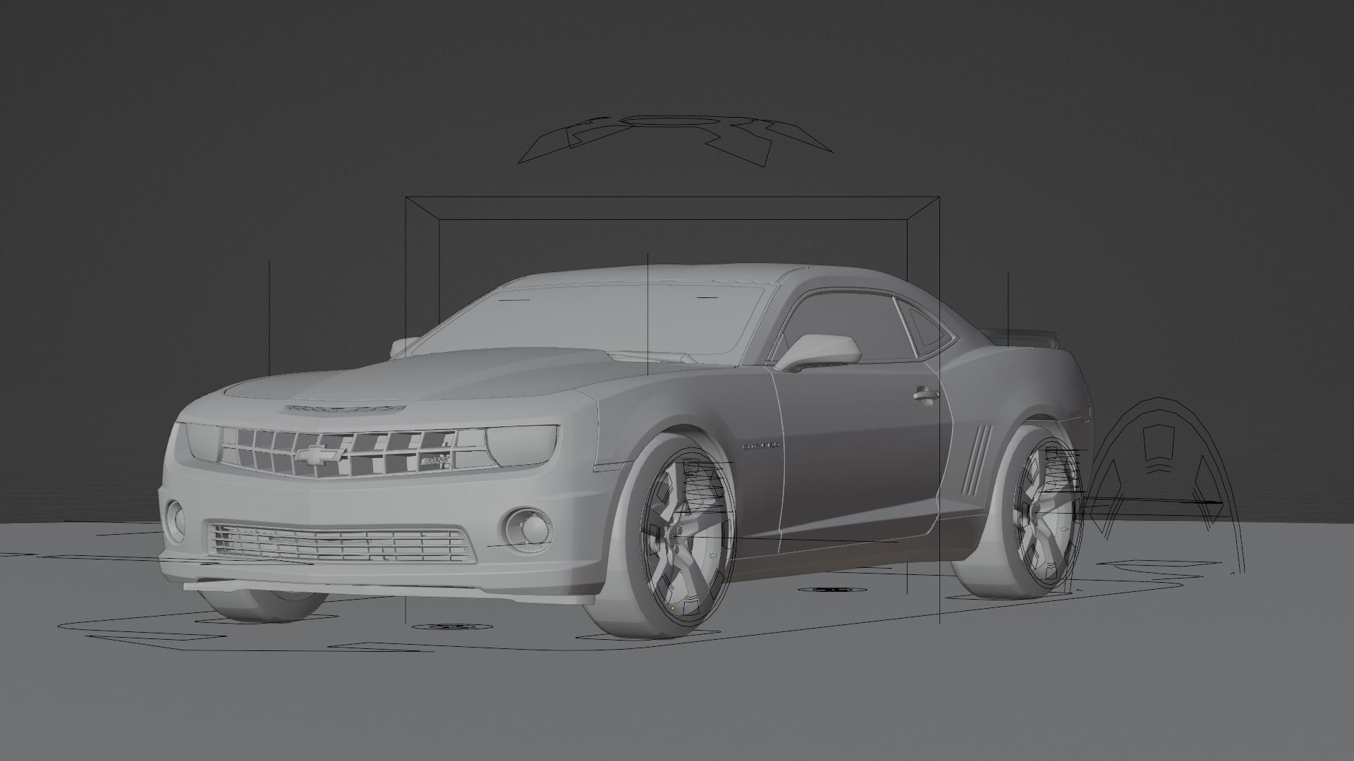 2010 camaro Rigged Low-poly 3D model_3