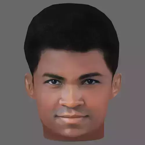 Muhammad Ali Head - Low poly head for game Low-poly
