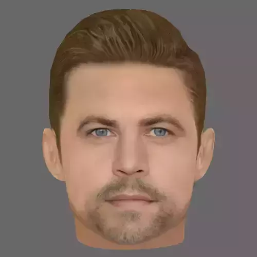 Paul Walker Head - Low poly head for game Low-poly