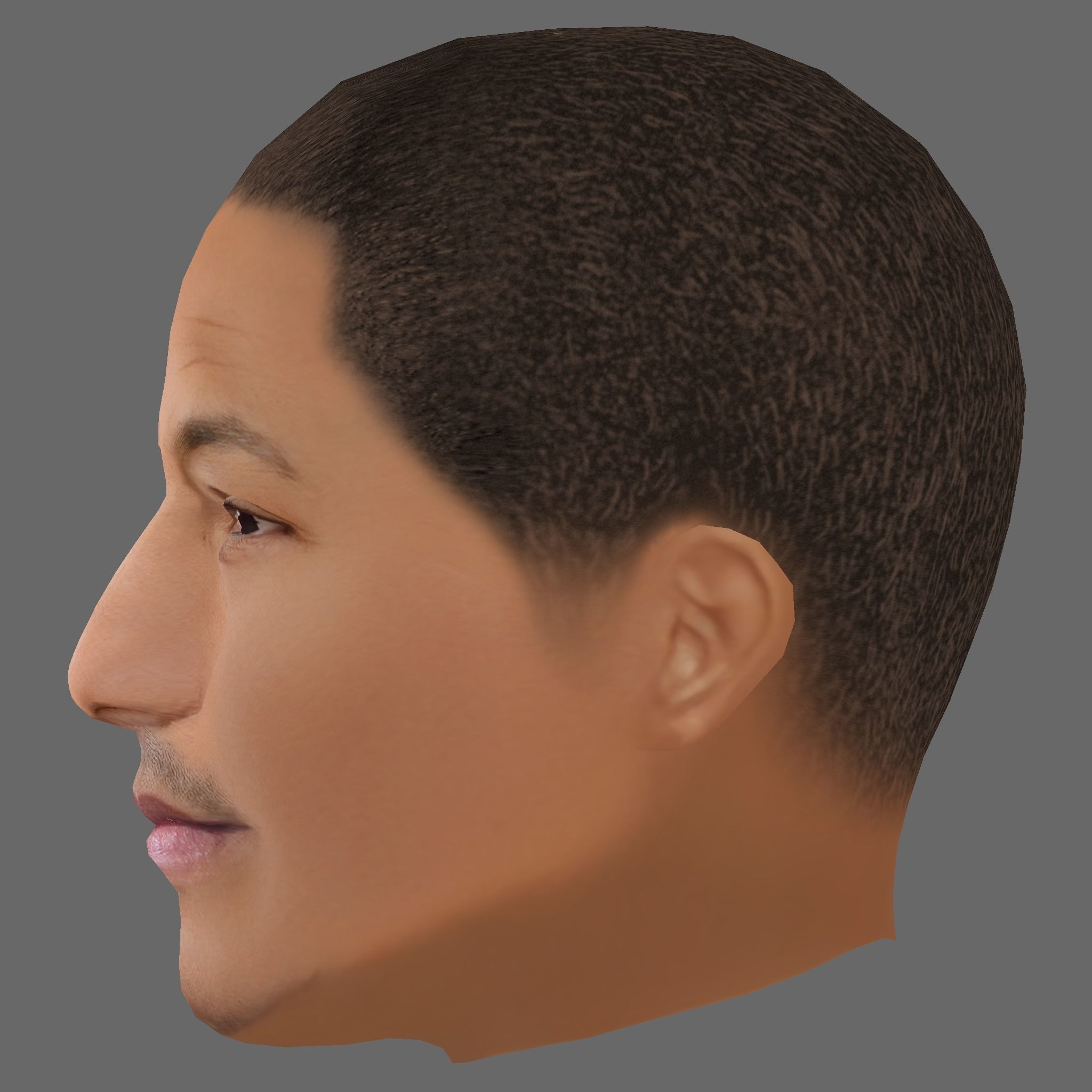 Pharrell Williams Head - Low poly head for game Low-poly Low-poly 3D model_2