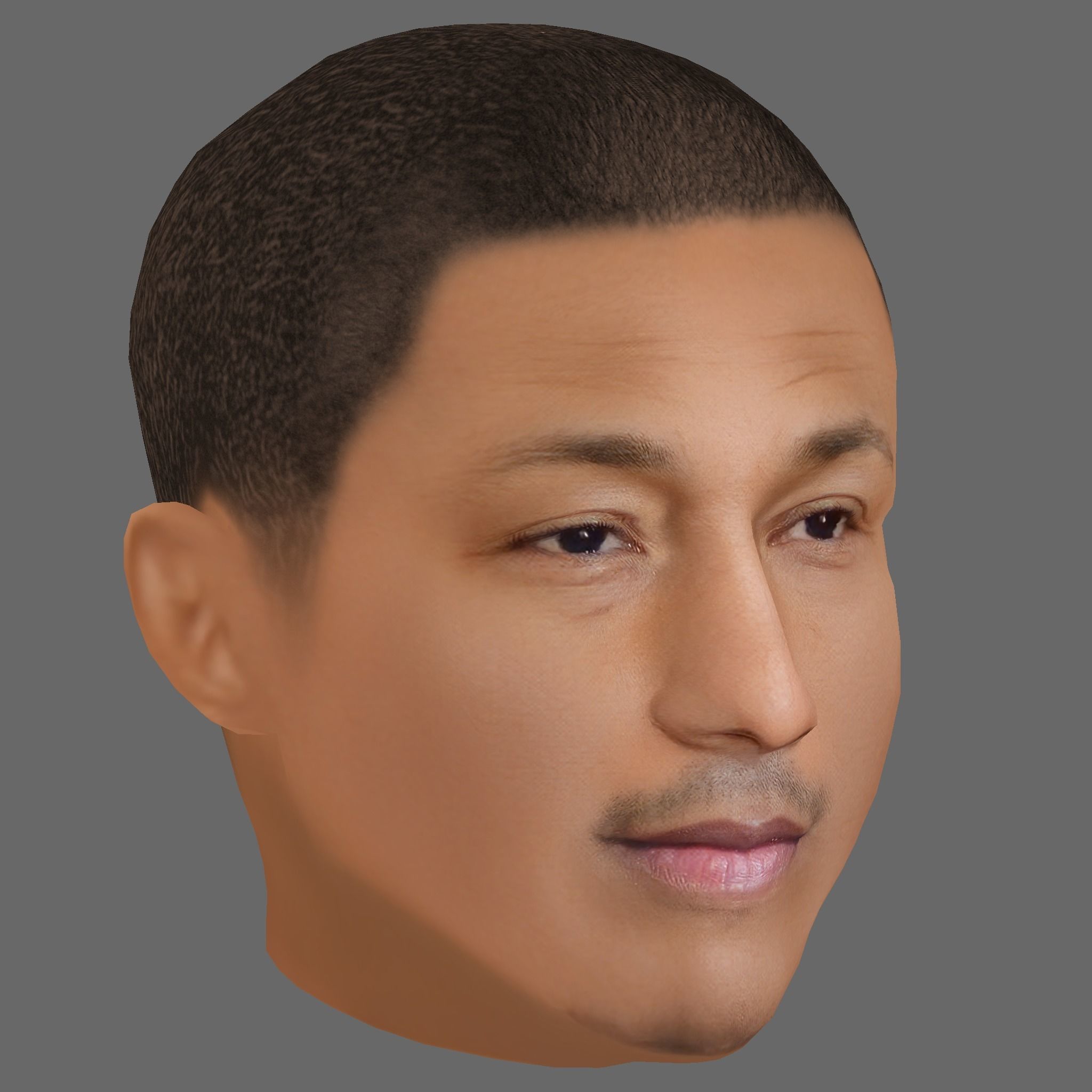 Pharrell Williams Head - Low poly head for game Low-poly Low-poly 3D model_6