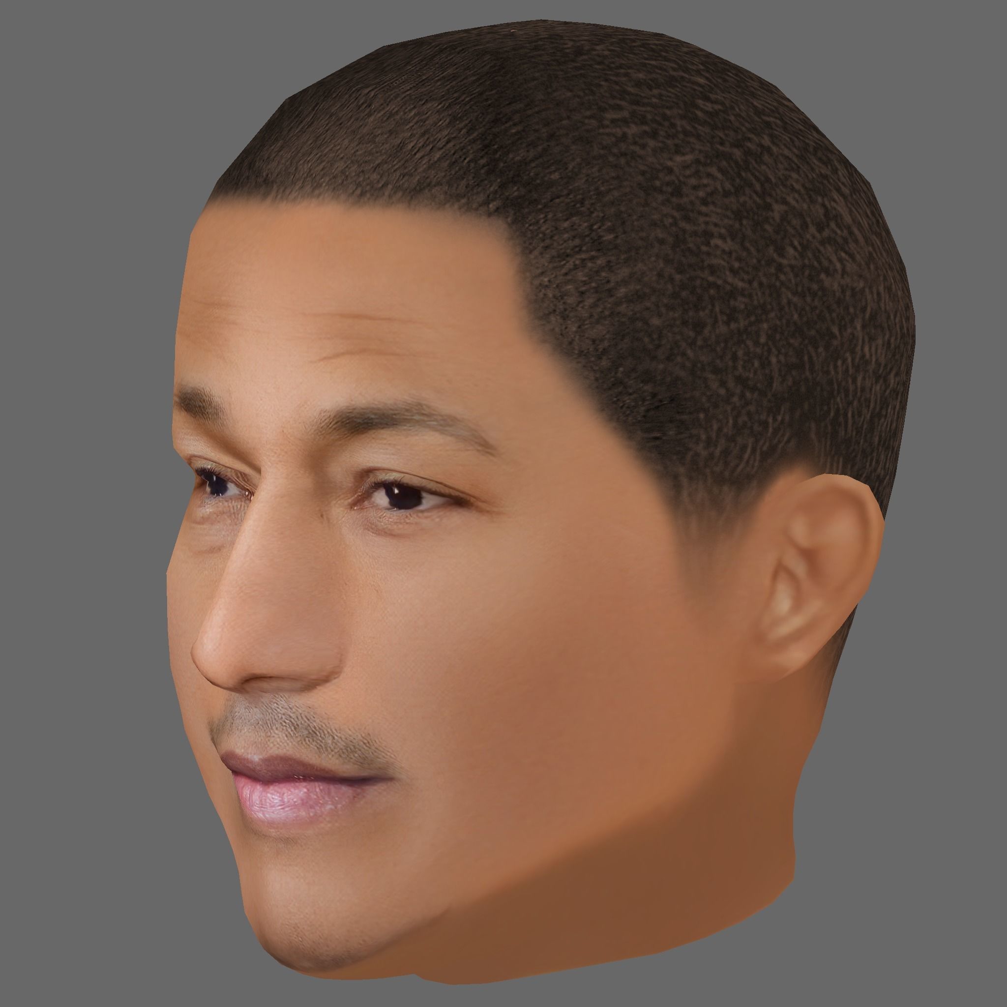 Pharrell Williams Head - Low poly head for game Low-poly Low-poly 3D model_1