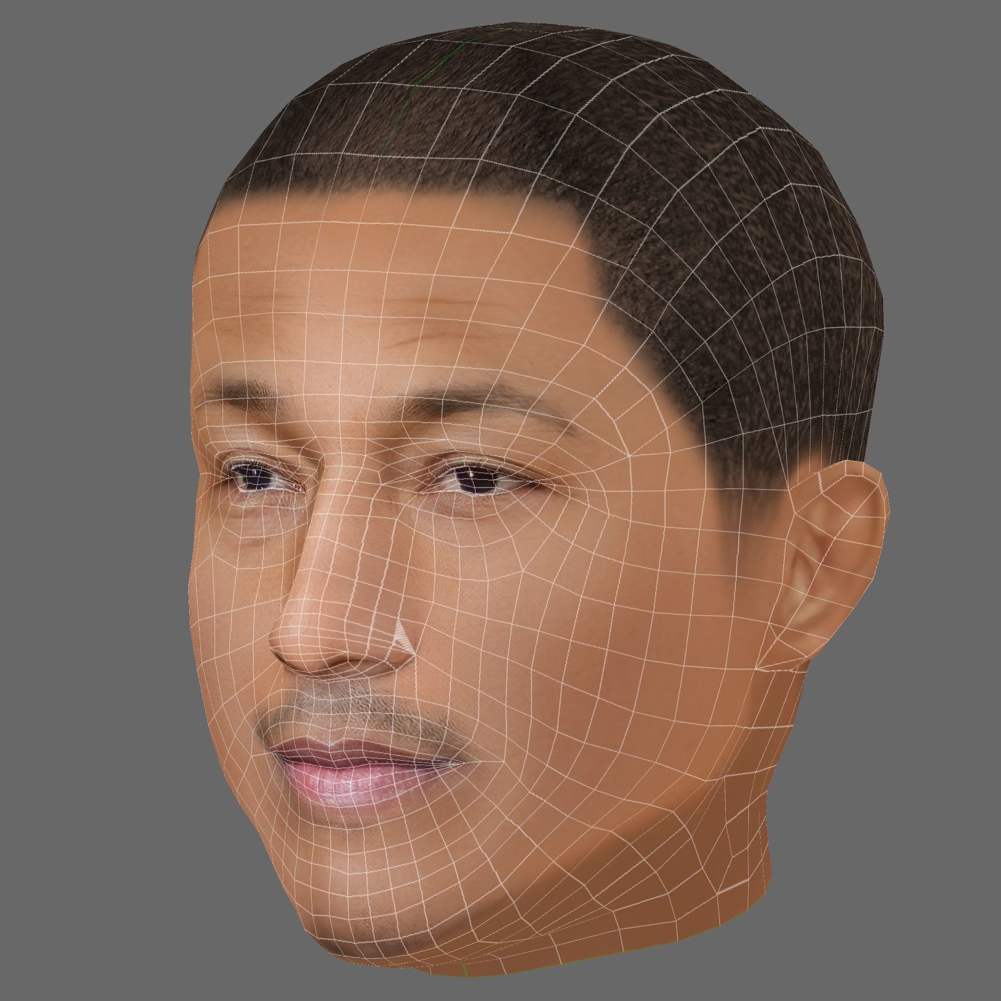 Pharrell Williams Head - Low poly head for game Low-poly Low-poly 3D model_7
