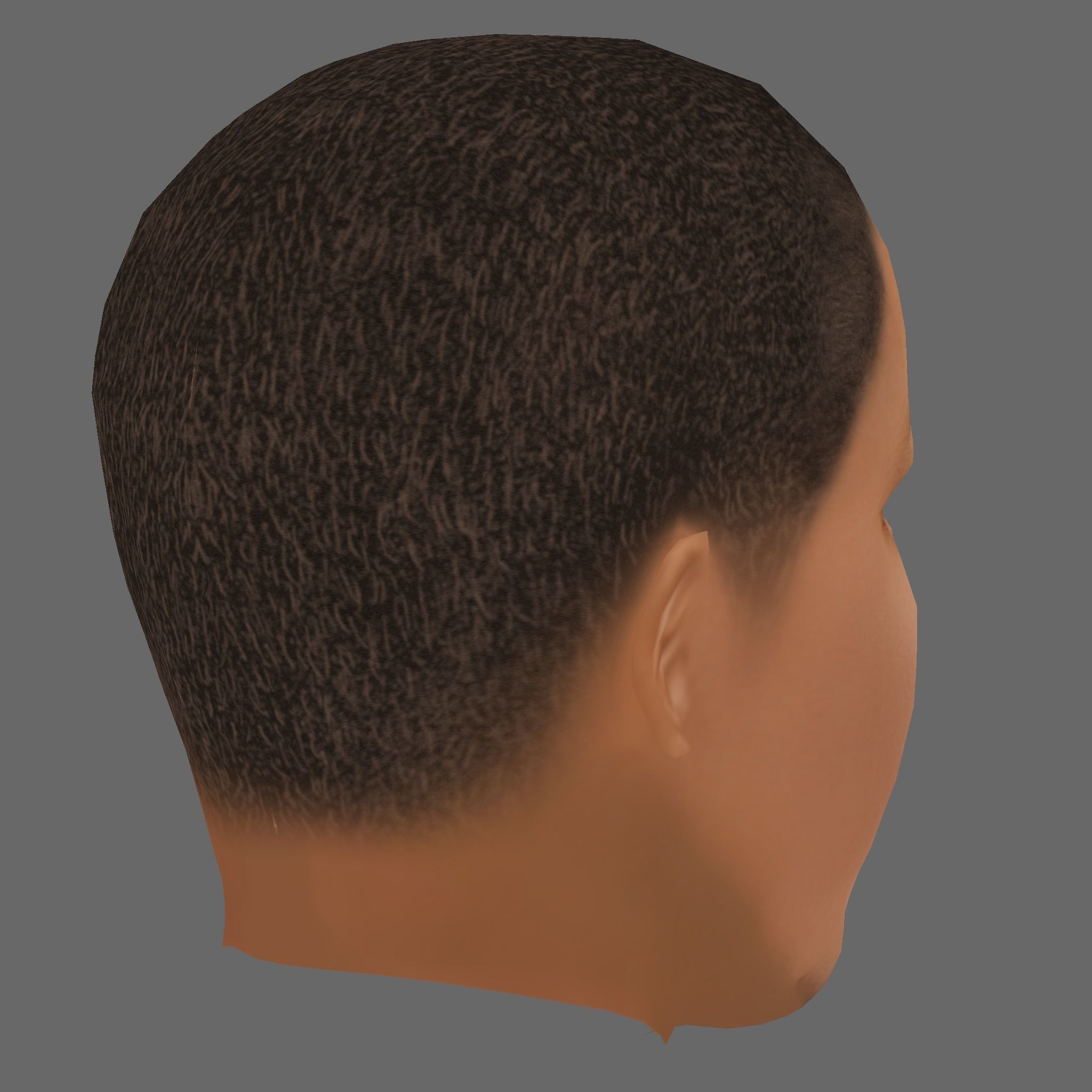 Pharrell Williams Head - Low poly head for game Low-poly Low-poly 3D model_4