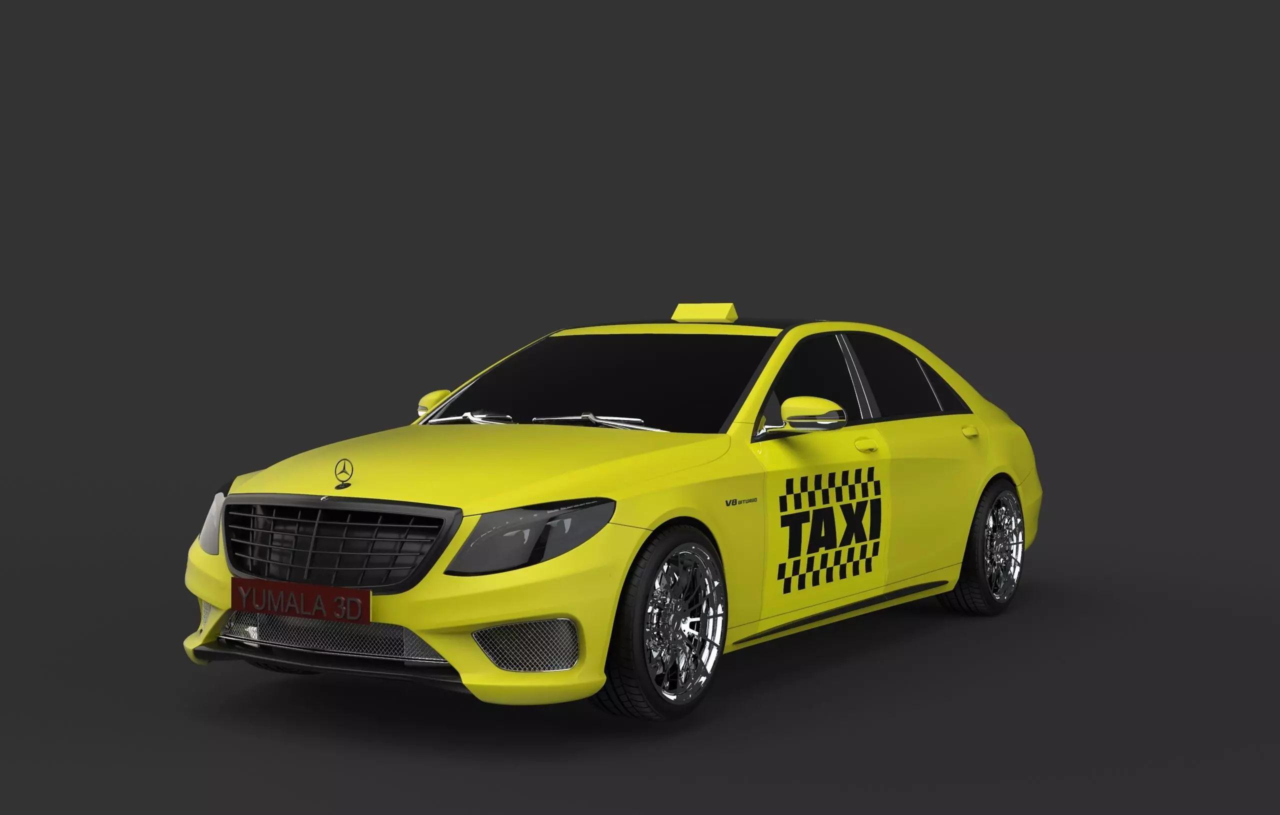 BENZ TAXI Free 3D model