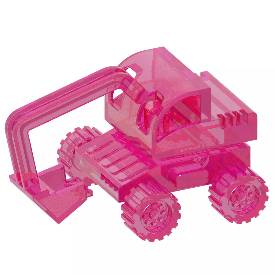 Transparent Excavator Toy 3D model_0