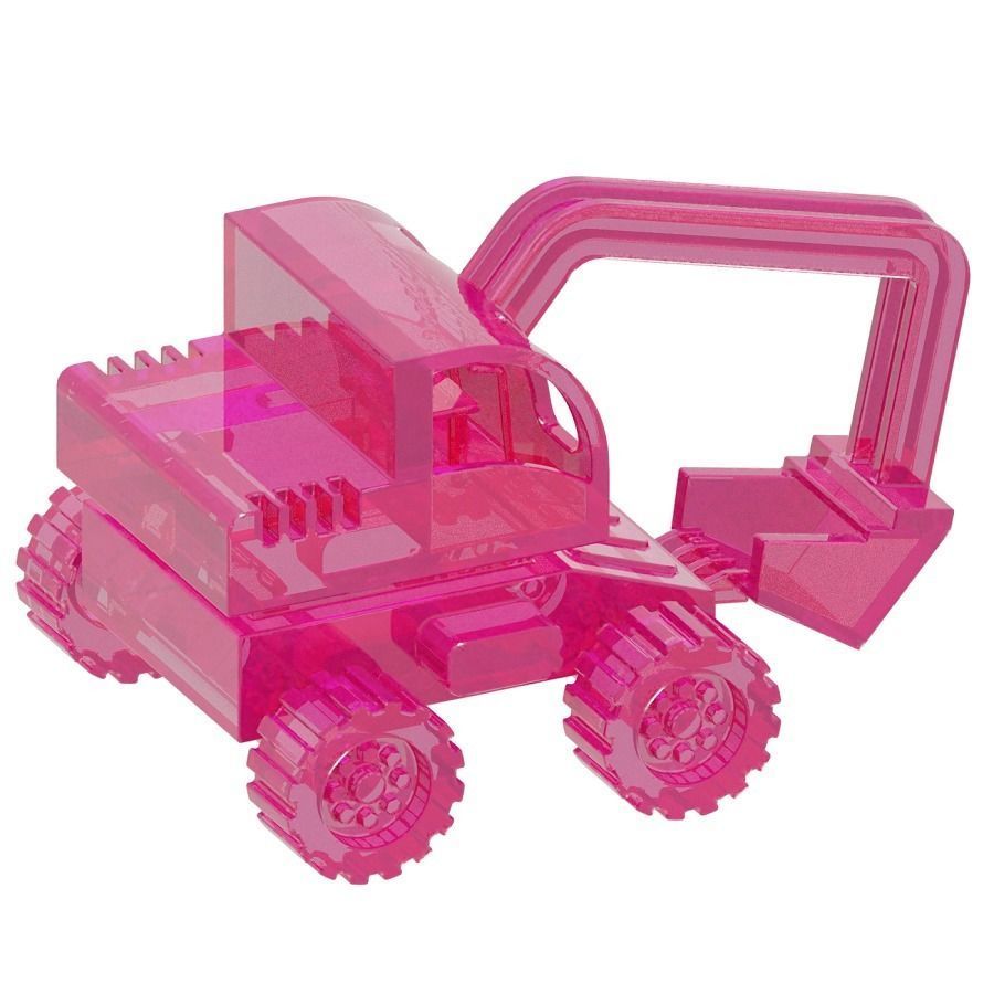 Transparent Excavator Toy 3D model_1