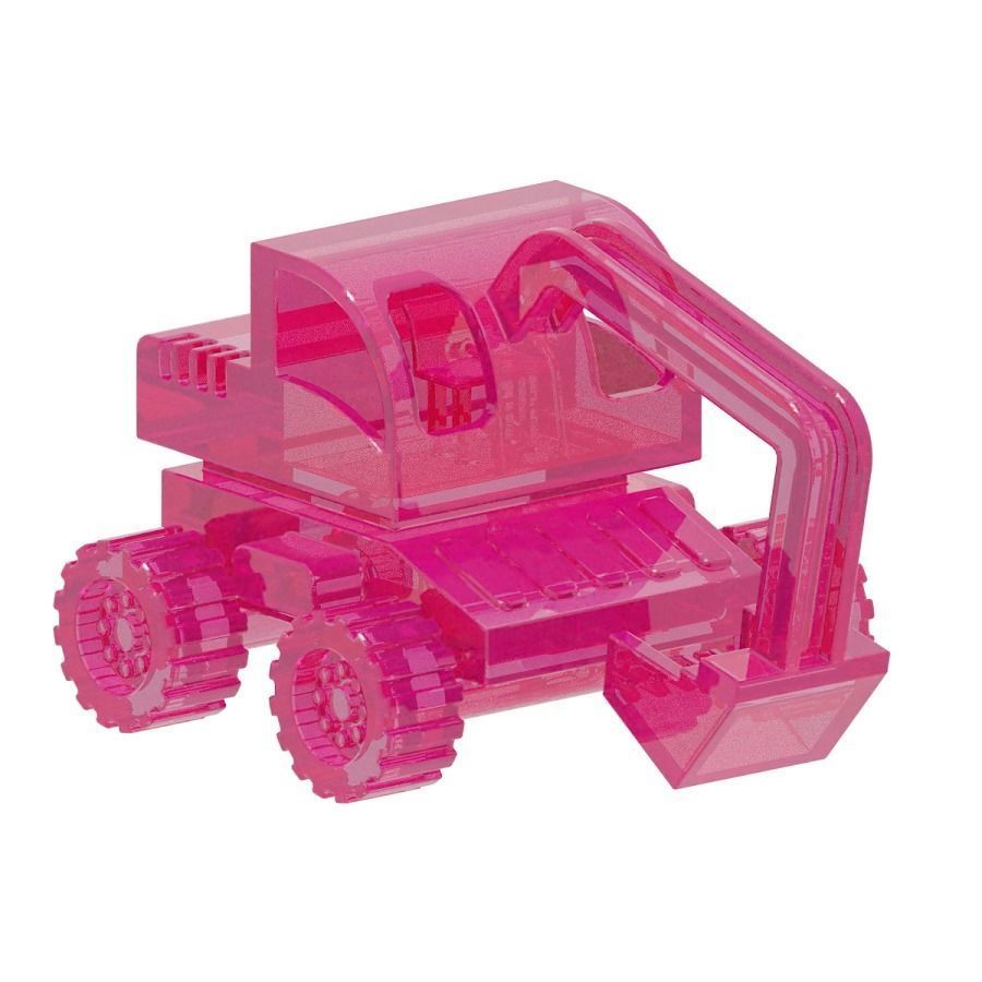 Transparent Excavator Toy 3D model_2