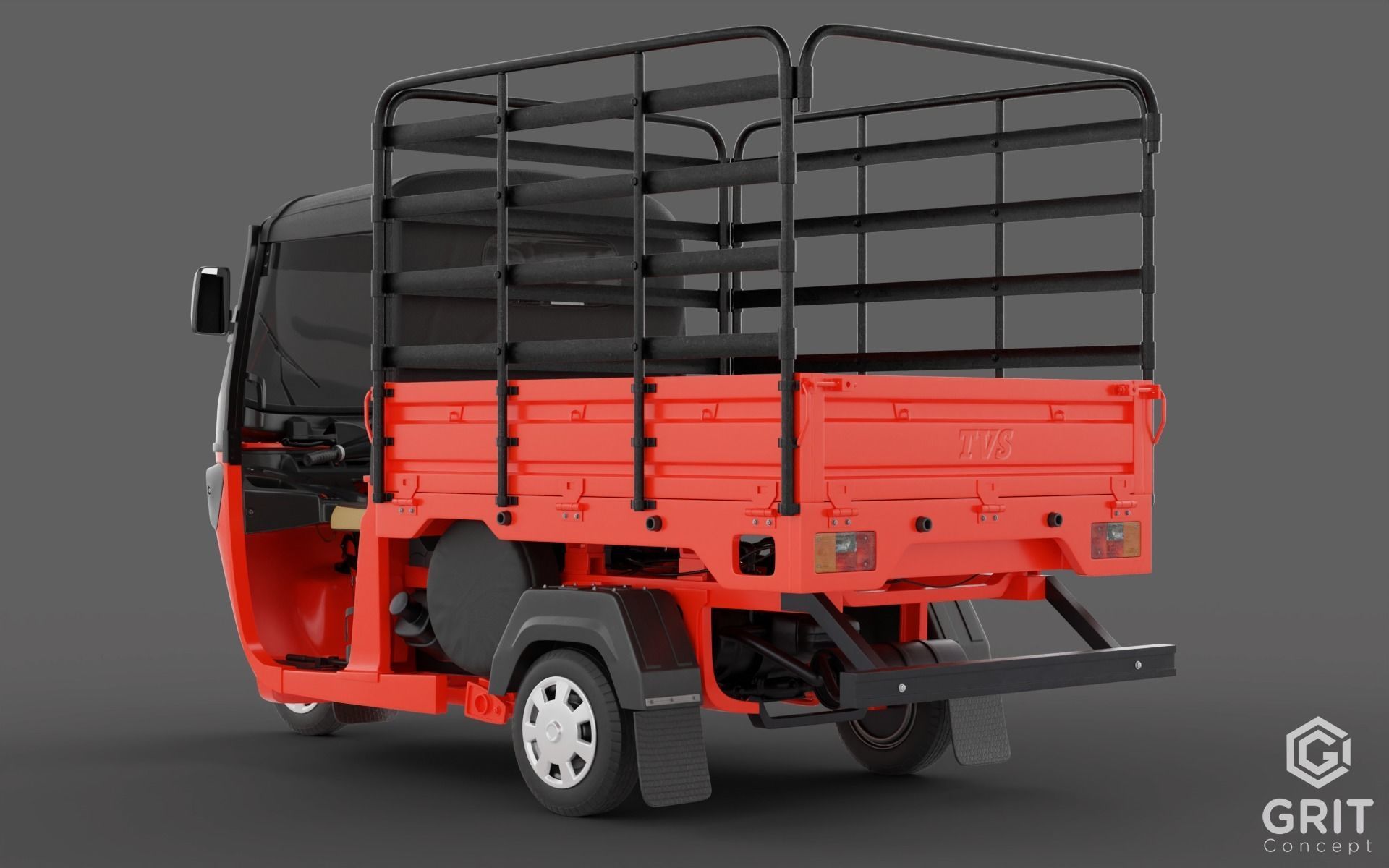 TRICYCLE - RICKSHAW - PIAGGIO - CARGO 3D MODEL Low-poly 3D model_7