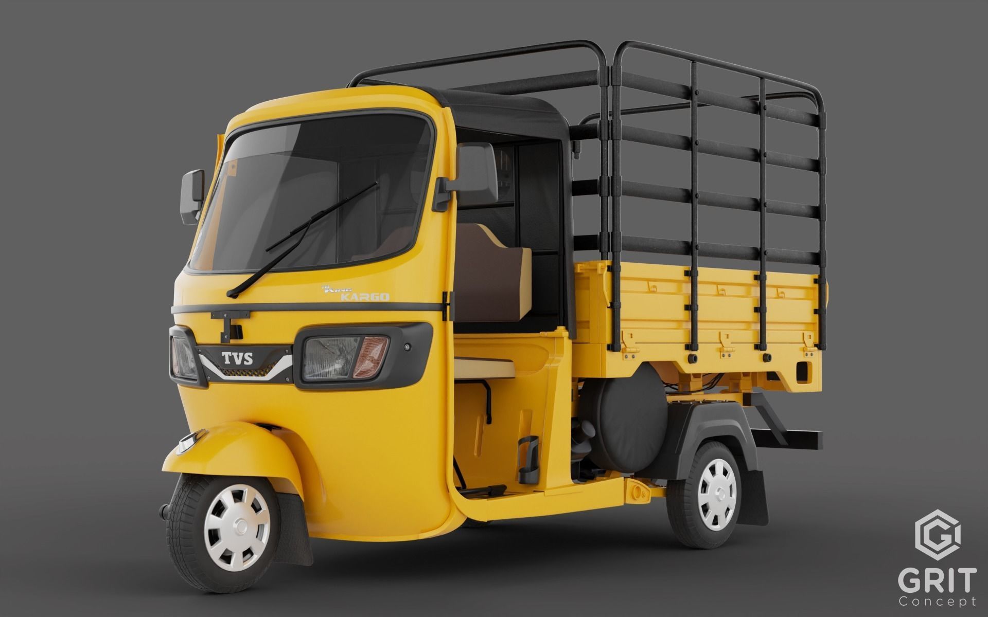 TRICYCLE - RICKSHAW - PIAGGIO - CARGO 3D MODEL Low-poly 3D model_1