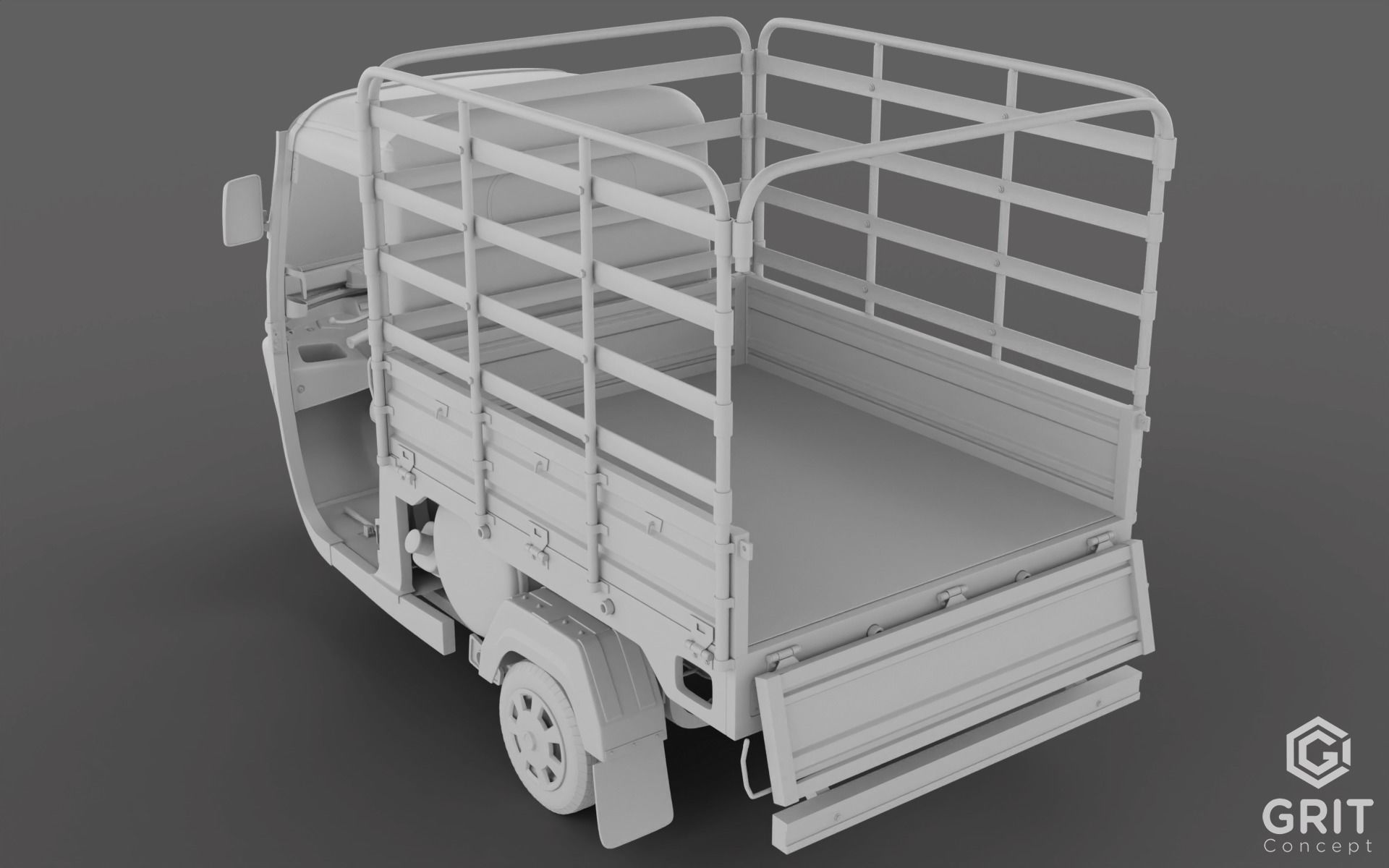 TRICYCLE - RICKSHAW - PIAGGIO - CARGO 3D MODEL Low-poly 3D model_58