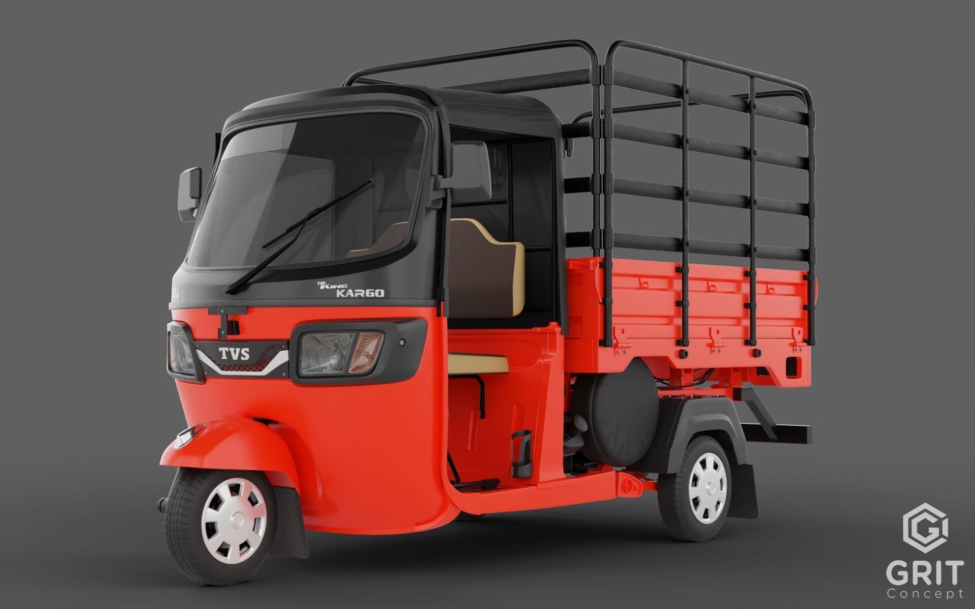 TRICYCLE - RICKSHAW - PIAGGIO - CARGO 3D MODEL Low-poly 3D model_2