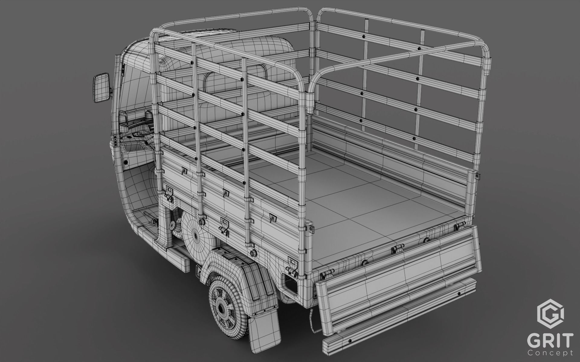 TRICYCLE - RICKSHAW - PIAGGIO - CARGO 3D MODEL Low-poly 3D model_59