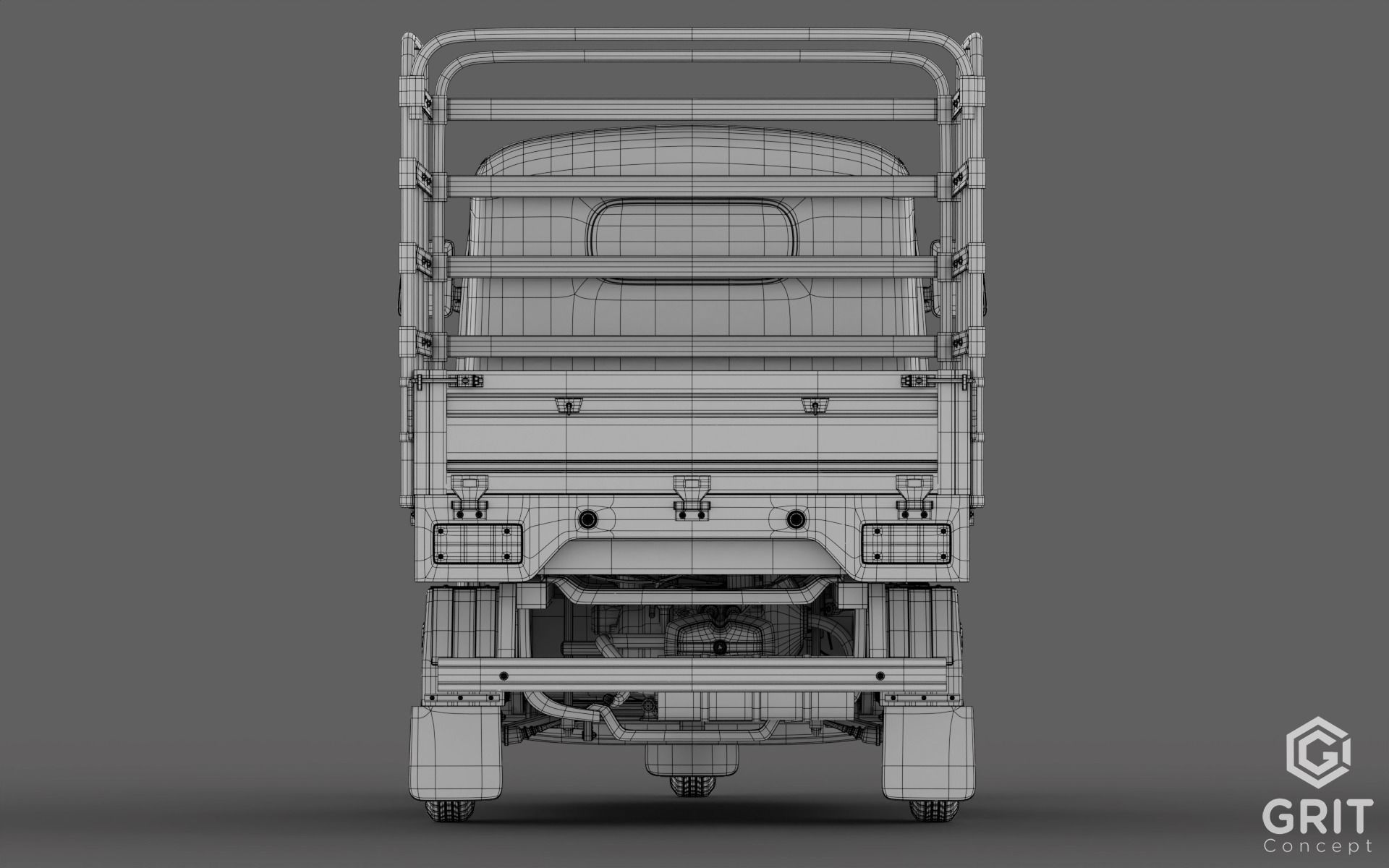 TRICYCLE - RICKSHAW - PIAGGIO - CARGO 3D MODEL Low-poly 3D model_23