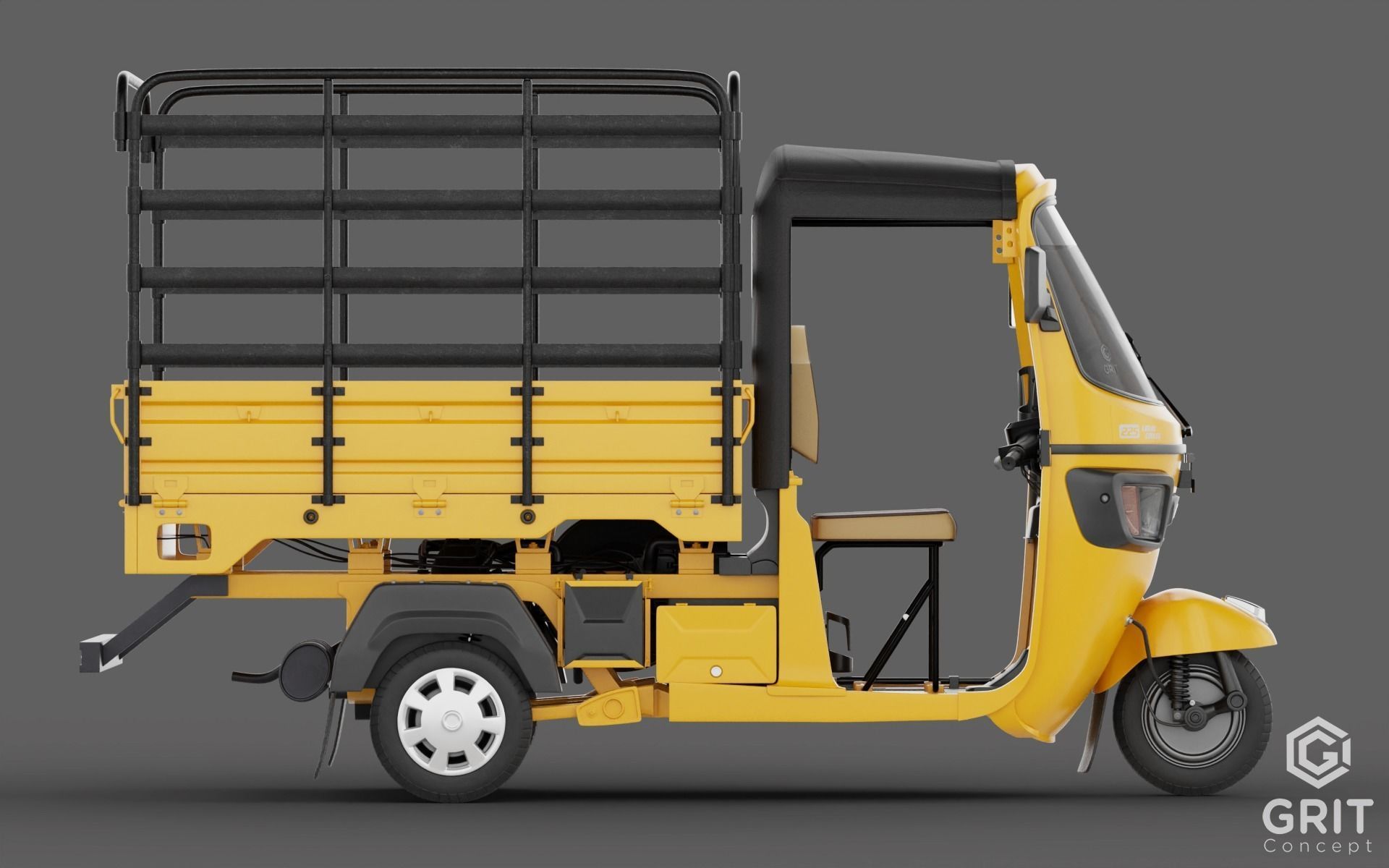 TRICYCLE - RICKSHAW - PIAGGIO - CARGO 3D MODEL Low-poly 3D model_18