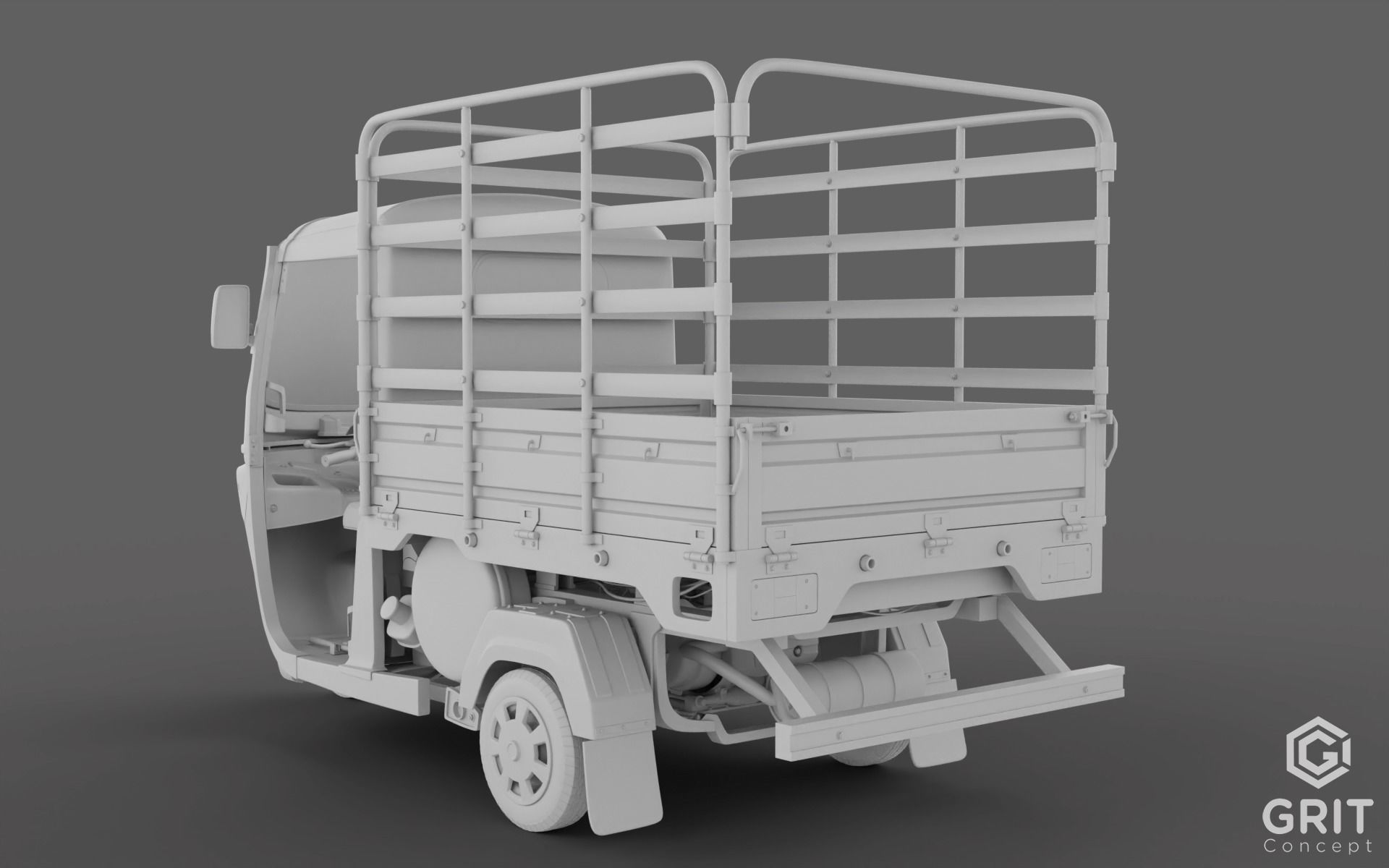 TRICYCLE - RICKSHAW - PIAGGIO - CARGO 3D MODEL Low-poly 3D model_52